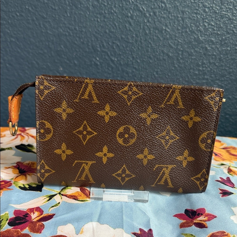 Louis Vuitton Monogram Canvas Wristlet in Brown and Gold